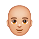 👨🏼‍🦲 Emoji Mann: mittelhelle Hautfarbe, Glatze WhatsApp 2.18.379.