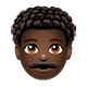 👨🏿‍🦱 Emoji Homem: Pele Escura E Cabelo Cacheado na WhatsApp 2.18.379.