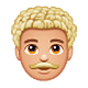👨🏼‍🦱 Emoji Mann: mittelhelle Hautfarbe, lockiges Haar WhatsApp 2.18.379.