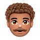 Emoji 👨🏽‍🦱 Uomo: Carnagione Olivastra E Capelli Ricci su WhatsApp 2.18.379.