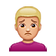 Emoji 🙍🏼‍♂️ Uomo Corrucciato: Carnagione Abbastanza Chiara su WhatsApp 2.18.379.