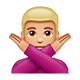 🙅🏼‍♂️ Emoji Hombre Haciendo El Gesto De «no»: Tono De Piel Claro Medio en WhatsApp 2.18.379.