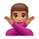 🙅🏽‍♂️ Emoji Hombre Haciendo El Gesto De «no»: Tono De Piel Medio en WhatsApp 2.18.379.