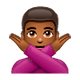 Emoji 🙅🏾‍♂️ Uomo Con Gesto Di Rifiuto: Carnagione Abbastanza Scura su WhatsApp 2.18.379.