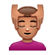 💆🏽‍♂️ Emoji Mann, der eine Kopfmassage bekommt: mittlere Hautfarbe WhatsApp 2.18.379.