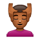 💆🏾‍♂️ Emoji Mann, der eine Kopfmassage bekommt: mitteldunkle Hautfarbe WhatsApp 2.18.379.
