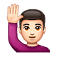 🙋🏻‍♂️ Emoji Mann mit erhobenem Arm: helle Hautfarbe WhatsApp 2.18.379.