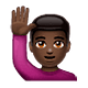 🙋🏿‍♂️ Emoji Mann mit erhobenem Arm: dunkle Hautfarbe WhatsApp 2.18.379.
