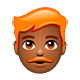 👨🏾‍🦰 Emoji Hombre: Tono De Piel Oscuro Medio Y Pelo Pelirrojo en WhatsApp 2.18.379.