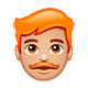 👨🏼‍🦰 Emoji Mann: mittelhelle Hautfarbe, rotes Haar WhatsApp 2.18.379.