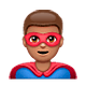 Emoji 🦸🏽‍♂️ Supereroe Uomo: Carnagione Olivastra su WhatsApp 2.18.379.