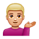 Emoji 💁🏼‍♂️ Uomo Con Suggerimento: Carnagione Abbastanza Chiara su WhatsApp 2.18.379.