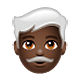 👨🏿‍🦳 Emoji Mann: dunkle Hautfarbe, weißes Haar WhatsApp 2.18.379.