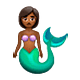 🧜🏾 Emoji Persona Sirena: Tono De Piel Oscuro Medio en WhatsApp 2.18.379.
