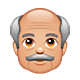 Emoji 👴🏼 Uomo Anziano: Carnagione Abbastanza Chiara su WhatsApp 2.18.379.