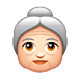 Emoji 👵🏻 Donna Anziana: Carnagione Chiara su WhatsApp 2.18.379.