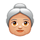Emoji 👵🏼 Donna Anziana: Carnagione Abbastanza Chiara su WhatsApp 2.18.379.