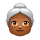 👵🏾 Emoji ältere Frau: mitteldunkle Hautfarbe WhatsApp 2.18.379.