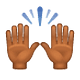 🙌🏾 Emoji zwei erhobene Handflächen: mitteldunkle Hautfarbe WhatsApp 2.18.379.