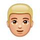 👱🏼 Emoji Person: mittelhelle Hautfarbe, blondes Haar WhatsApp 2.18.379.