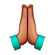 Emoji 🙏🏽 Mani Giunte: Carnagione Olivastra su WhatsApp 2.18.379.