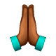 🙏🏾 Emoji Manos En Oración: Tono De Piel Oscuro Medio en WhatsApp 2.18.379.