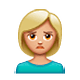 🙎🏼 Emoji schmollende Person: mittelhelle Hautfarbe WhatsApp 2.18.379.