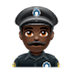 👮🏿 Emoji Polizist(in): dunkle Hautfarbe WhatsApp 2.18.379.