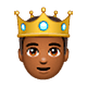 🤴🏾 Emoji Príncipe: Pele Morena Escura na WhatsApp 2.18.379.