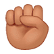 Emoji ✊🏽 Pugno: Carnagione Olivastra su WhatsApp 2.18.379.
