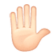 ✋🏻 Emoji erhobene Hand: helle Hautfarbe WhatsApp 2.18.379.