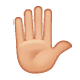 ✋🏼 Emoji erhobene Hand: mittelhelle Hautfarbe WhatsApp 2.18.379.