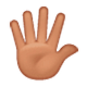 Emoji 🖐🏽 Mano Aperta: Carnagione Olivastra su WhatsApp 2.18.379.