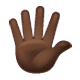 🖐🏿 Emoji Hand mit gespreizten Fingern: dunkle Hautfarbe WhatsApp 2.18.379.