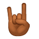 🤘🏾 Emoji Saudação Do Rock: Pele Morena Escura na WhatsApp 2.18.379.