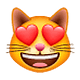 😻 Emoji Rosto De Gato Sorridente Com Olhos De Coração na WhatsApp 2.18.379.