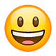 Emoji 😃 Faccina Con Un Gran Sorriso E Occhi Spalancati su WhatsApp 2.18.379.