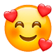 Emoji 🥰 Faccina Con Cuoricini su WhatsApp 2.18.379.