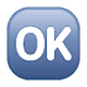 🆗 Emoji Großbuchstaben OK in blauem Quadrat WhatsApp 2.18.379.