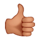 Emoji 👍🏽 Pollice In Su: Carnagione Olivastra su WhatsApp 2.18.379.