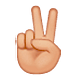 ✌🏼 Emoji Victory-Geste: mittelhelle Hautfarbe WhatsApp 2.18.379.