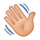 👋🏼 Emoji winkende Hand: mittelhelle Hautfarbe WhatsApp 2.18.379.