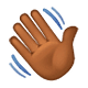 👋🏾 Emoji Mão Acenando: Pele Morena Escura na WhatsApp 2.18.379.