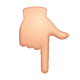 👇🏻 Emoji Dorso Da Mão Com Dedo Indicador Apontando Para Baixo: Pele Clara na WhatsApp 2.18.379.