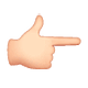 👉🏻 Emoji nach rechts weisender Zeigefinger: helle Hautfarbe WhatsApp 2.18.379.