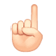 ☝🏻 Emoji nach oben weisender Zeigefinger von vorne: helle Hautfarbe WhatsApp 2.18.379.