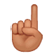 ☝🏽 Emoji Dedo índice Hacia Arriba: Tono De Piel Medio en WhatsApp 2.18.379.