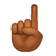 ☝🏾 Emoji nach oben weisender Zeigefinger von vorne: mitteldunkle Hautfarbe WhatsApp 2.18.379.