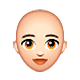 👩🏻‍🦲 Emoji Frau: helle Hautfarbe, Glatze WhatsApp 2.18.379.