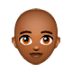 👩🏾‍🦲 Emoji Frau: mitteldunkle Hautfarbe, Glatze WhatsApp 2.18.379.